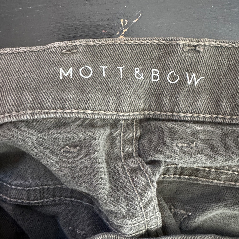 Mott & Bow Slim Fit Jeans Mens 35x32 Olive Green Stretch Denim Pants - Picture 3 of 7